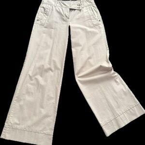 Wide leg low-rise chino pants